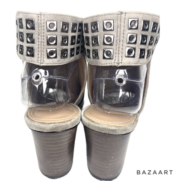 Donald J Pliner Janesp Gray Suede Peep Toe Ankle Bootie Side Zipper Closure Sz 8 - Picture 7 of 10